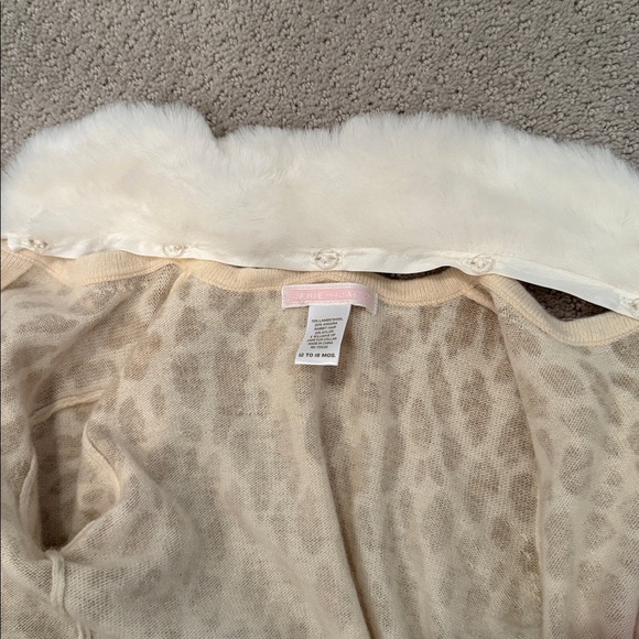 Janie and Jack Tan Leopard Print Velvet dress & matching Faux Fur cardigan - Picture 6 of 6